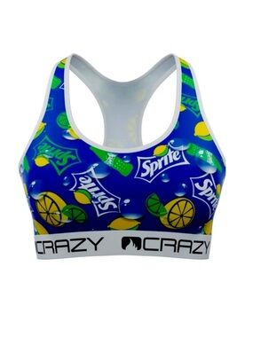 Sprite graphic sports bra y2k pop art rave festival crop top